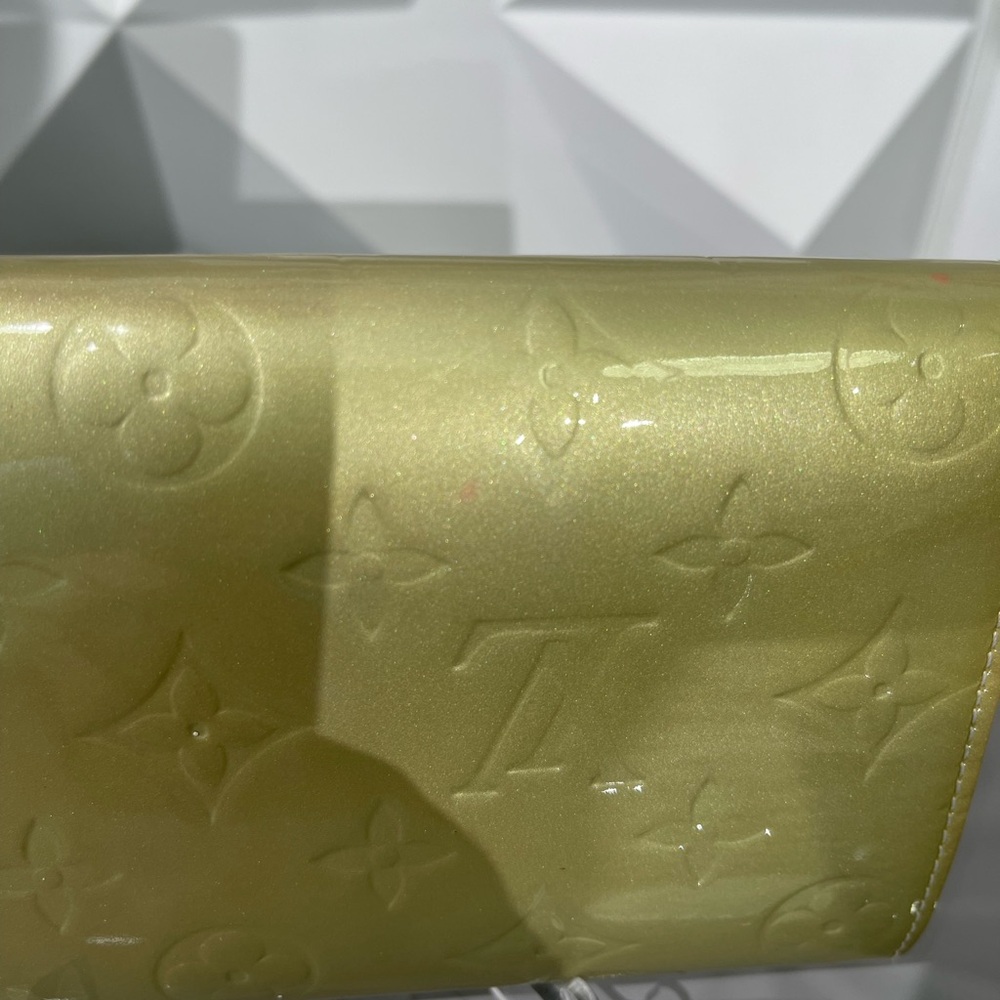 Louis Vuitton Vernis  Monogram Gold grey/silver Long Sarah Wallet - Picture 6 of 17